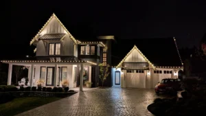 Professional Christmas light installation on a home in Victoria, BC